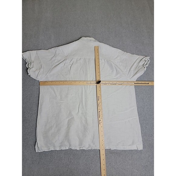 Cubavera Shirt Mens XL Blue Stripe Button Liene Blend Lightweight Embroidered - Picture 8 of 12